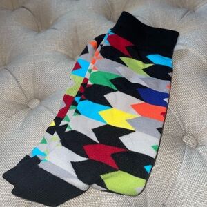 Black and Red Casual Geometric Socks